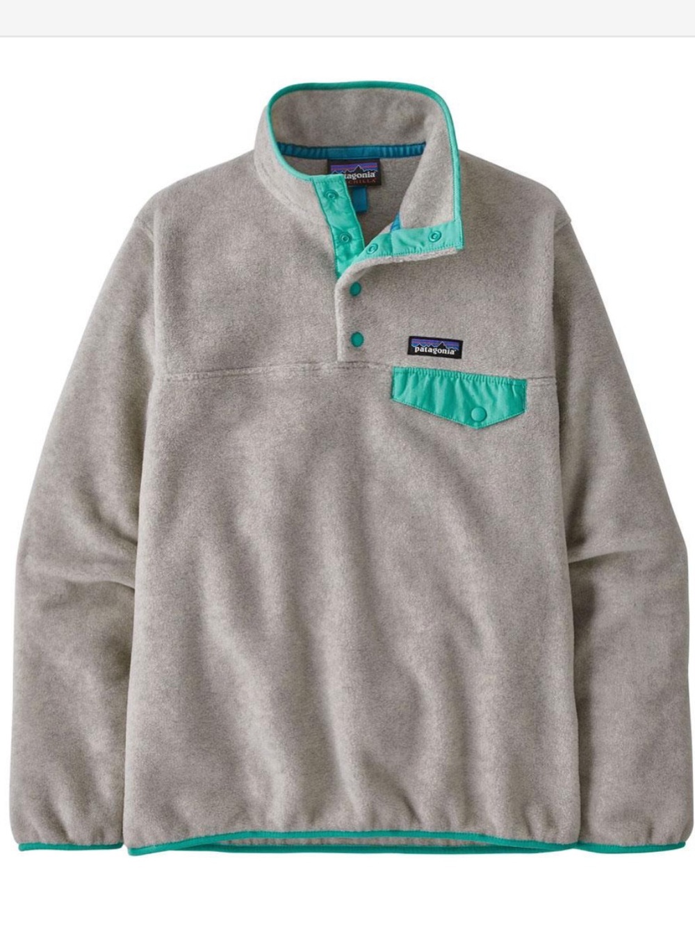 Patagonia  Women’s Lightweight Synchilla Snap-T Pullover Oatmeal Teal Small